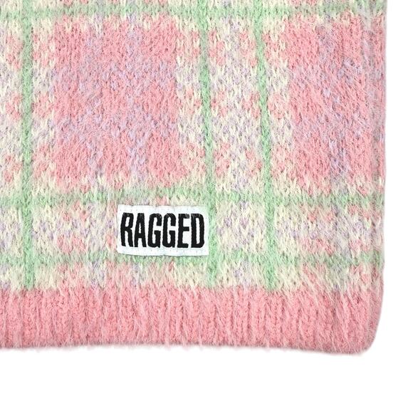 NWT THE RAGGED PRIEST Siren Fuzzy Plaid Knit Mini Bodycon Skirt Size Small Pink - Picture 4 of 6
